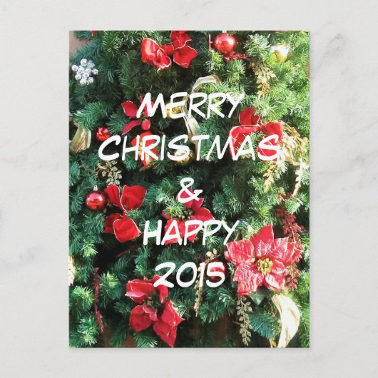 Weihnachtsbaum dekoriert feiertagspostkarte (Vorderseite)