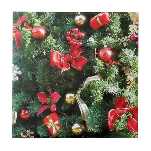 Weihnachtsbaum dekoriert fliese (Vorderseite)