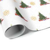 Weihnachtsbaum dekoriert geschenkpapier (Rolleneckpunkt)