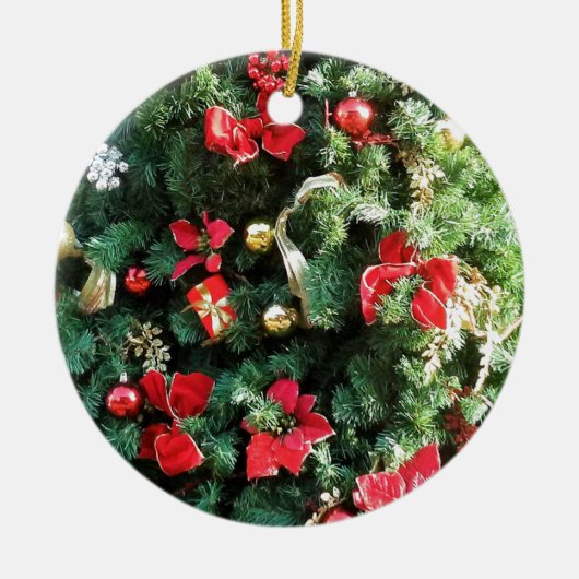 Weihnachtsbaum dekoriert keramikornament (Vorne)