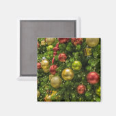 Weihnachtsbaum dekoriert magnet (Vorderseite/Rückseite)