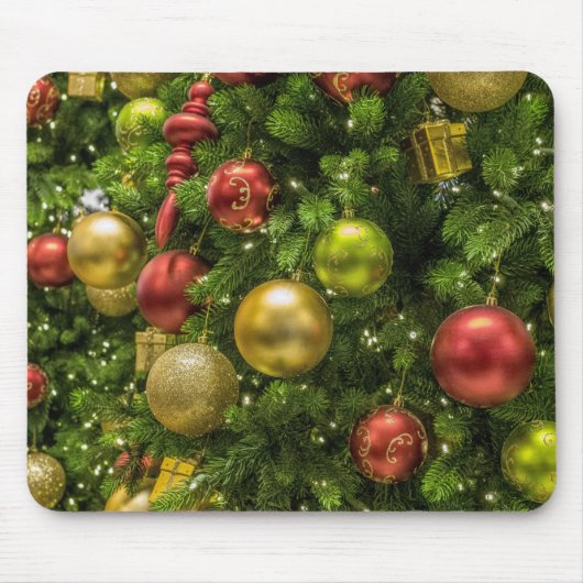Weihnachtsbaum dekoriert mousepad (Vorne)