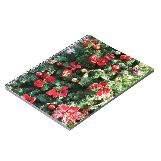 Weihnachtsbaum dekoriert notizblock (Linke Seite)