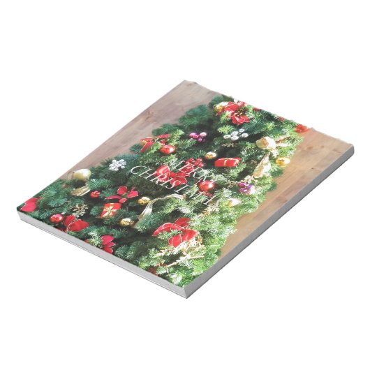 Weihnachtsbaum dekoriert notizblock (Rotiert)