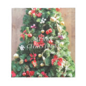 Weihnachtsbaum dekoriert notizblock (Vorderseite)