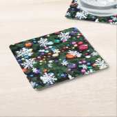 Weihnachtsbaum dekoriert rechteckiger pappuntersetzer (angewinkelt)