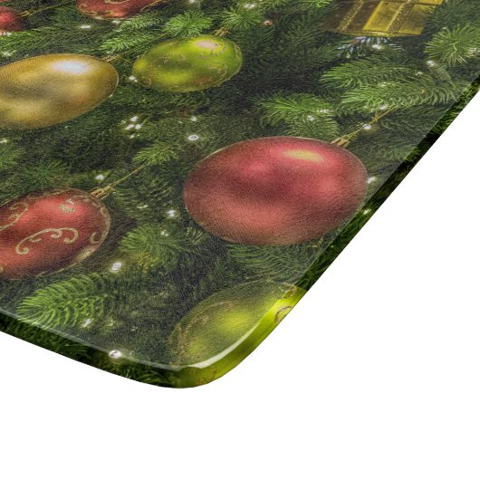Weihnachtsbaum dekoriert schneidebrett (Ecke)