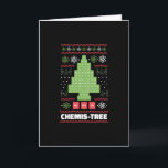 Weihnachtsbaum der Chemie Karte<br><div class="desc">Großartiges Design,  das eine Illustration eines Weihnachtsbaumes aus Elementen des Periodensystems mit dem Titel "Chemis-tree" enthält. Großartiges Geschenk für jeden Gaumen und Wissenschaftsfans</div>
