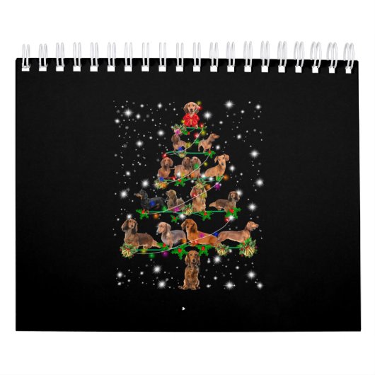 Weihnachtsbaum der Dackel, gedeckt durch Blitzlich Kalender (Titelbild)