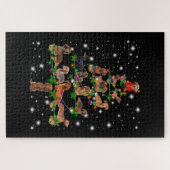 Weihnachtsbaum der Dackel, gedeckt durch Blitzlich Puzzle (Horizontal)