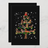 Weihnachtsbaum der Dackel mit leuchtendem Licht Dankeskarte (Vorne/Hinten)