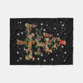 Weihnachtsbaum der Dackel mit leuchtendem Licht Fleecedecke (Vorderseite (Horizontal))