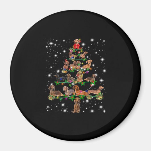 Weihnachtsbaum der Dackel mit leuchtendem Licht Magnet (Vorne)