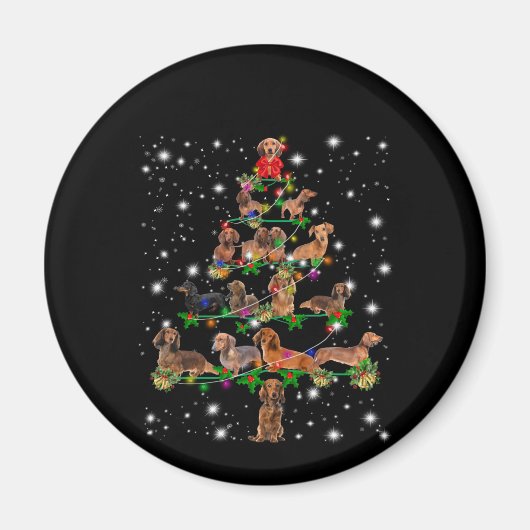Weihnachtsbaum der Dackel mit leuchtendem Licht Magnet (Vorne)