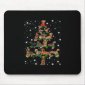 Weihnachtsbaum der Dackel mit leuchtendem Licht Mousepad (Vorne)
