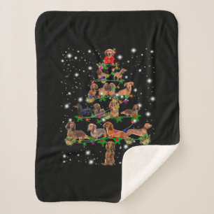 Weihnachtsbaum der Dackel mit leuchtendem Licht Sherpadecke