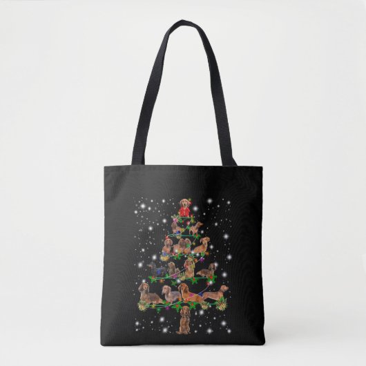 Weihnachtsbaum der Dackel mit leuchtendem Licht Tasche (Vorderseite)