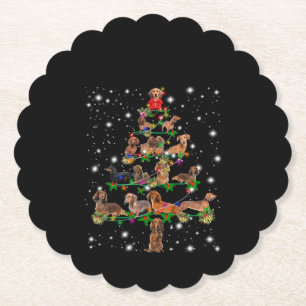 Weihnachtsbaum der Dackel mit leuchtendem Licht Untersetzer