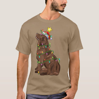 Weihnachtsbaum, der den Hund von Santa Neufundland T-Shirt