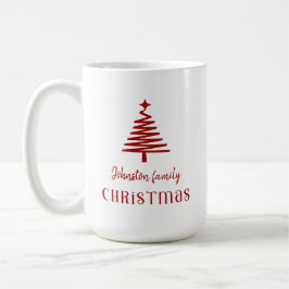 Weihnachtsbaum der eigenen Familie, rot Kaffeetasse