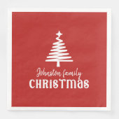 Weihnachtsbaum der eigenen Familie, rot Serviette (Vorderseite)
