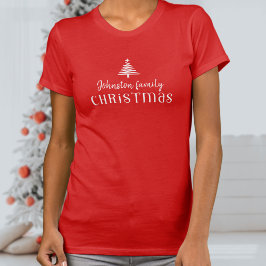 Weihnachtsbaum der eigenen Familie, rot T-Shirt