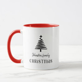 Weihnachtsbaum der eigenen Familie, schwarz Tasse