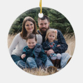 Weihnachtsbaum der Familie - Skandinavisches Foto Keramik Ornament (Hinten)