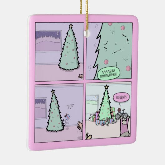 Weihnachtsbaum, der Geschenk-Comic-Verzierung Keramikornament (Rechts)