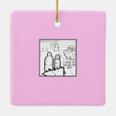 Weihnachtsbaum, der Geschenk-Comic-Verzierung Keramikornament (Rückseite)