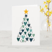Weihnachtsbaum der Herzen Karte (Gelbe Blume)