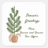 Weihnachtsbaum der Jahreszeit Quadratischer Aufkleber (Vorderseite)