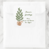 Weihnachtsbaum der Jahreszeit Quadratischer Aufkleber (Tasche)