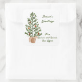 Weihnachtsbaum der Jahreszeit Quadratischer Aufkleber (Tasche)