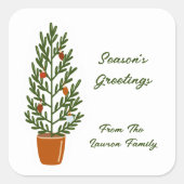 Weihnachtsbaum der Jahreszeit Quadratischer Aufkleber (Vorderseite)