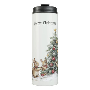 Weihnachtsbaum der Kaninchen Thermosbecher