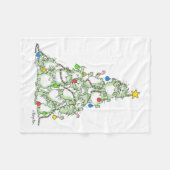 Weihnachtsbaum der Kätzchen von Sandra Boynton Fleecedecke (Vorderseite (Horizontal))