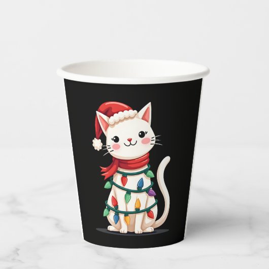 Weihnachtsbaum der Katze (1) Pappbecher (Vorderseite)