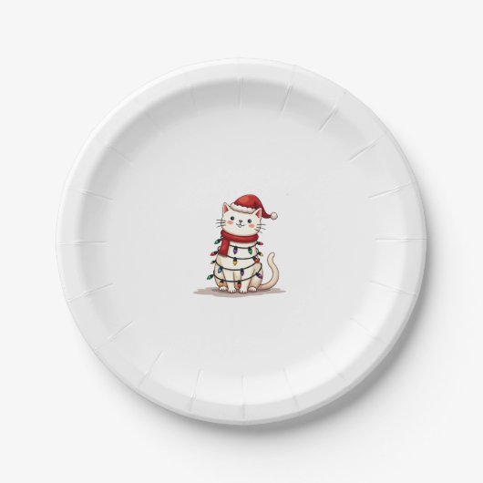 Weihnachtsbaum der Katze (1) Pappteller (Vorderseite)