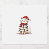 Weihnachtsbaum der Katze (1) Schaumweinetikett (Einzelnes Label)