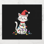 Weihnachtsbaum der Katze (1) Schaumweinetikett (Einzelnes Label)