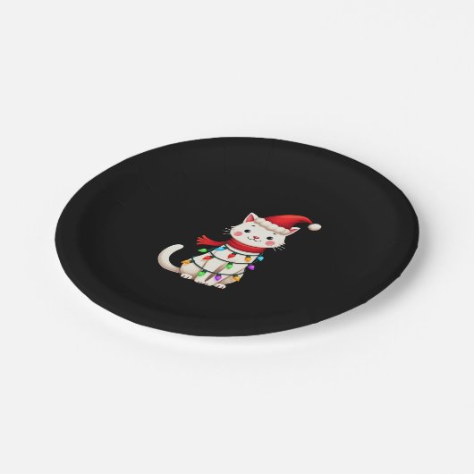 Weihnachtsbaum der Katze (2) Pappteller (Schrägansicht)