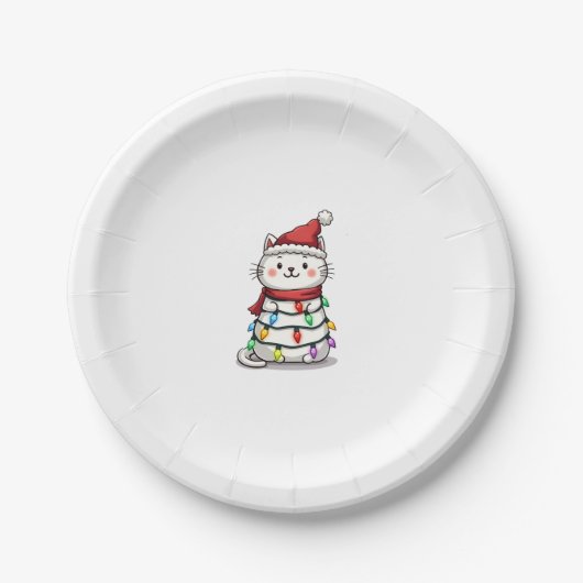 Weihnachtsbaum der Katze (2) Pappteller (Vorderseite)