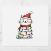 Weihnachtsbaum der Katze (2) Schaumweinetikett (Einzelnes Label)