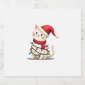 Weihnachtsbaum der Katze (2) Schaumweinetikett (Einzelnes Label)