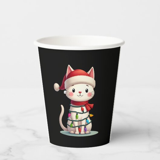 Weihnachtsbaum der Katze (3) Pappbecher (Vorderseite)