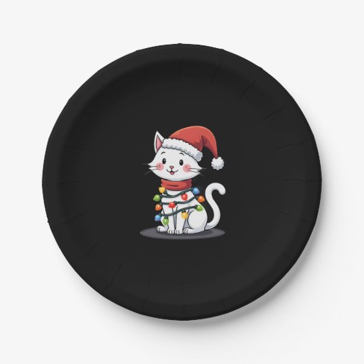 Weihnachtsbaum der Katze (3) Pappteller (Vorderseite)