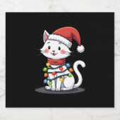 Weihnachtsbaum der Katze (3) Schaumweinetikett (Einzelnes Label)