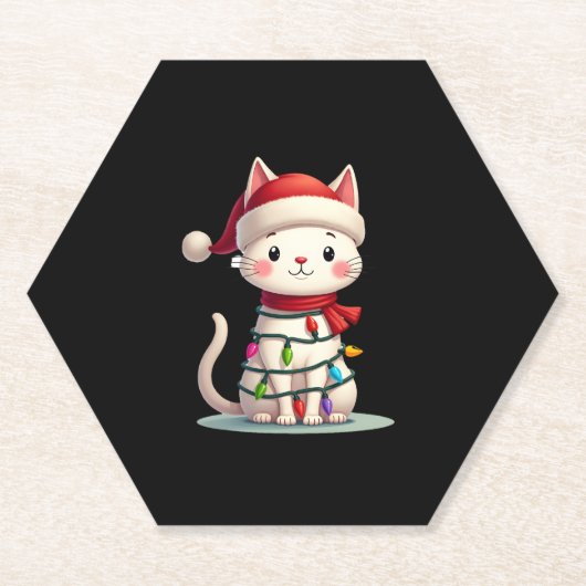 Weihnachtsbaum der Katze (3) Untersetzer (Vorderseite)