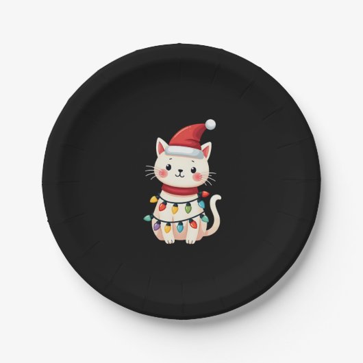 Weihnachtsbaum der Katze (4) Pappteller (Vorderseite)